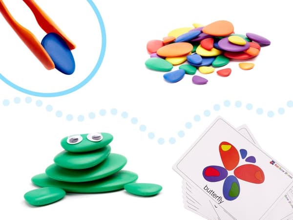 Kreativa småsten färgglada Montessoripussel