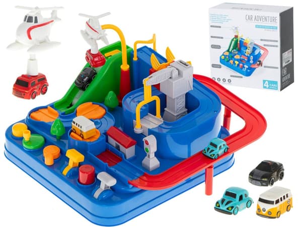 Hinderbana interaktiv parkeringsplats racing 4 bilar