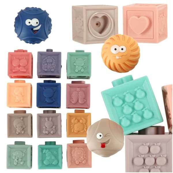 Sensoriska mjuka pedagogiska bollblock 15 element