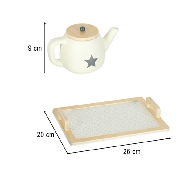 Kaffeservis i trä för 2 personer