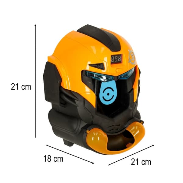 Målskytte robothuvud arkadspel set pistol + bollar