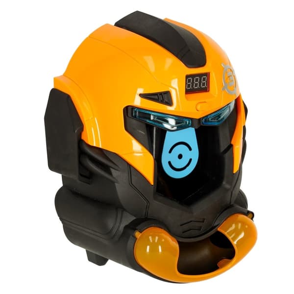 Målskytte robothuvud arkadspel set pistol + bollar