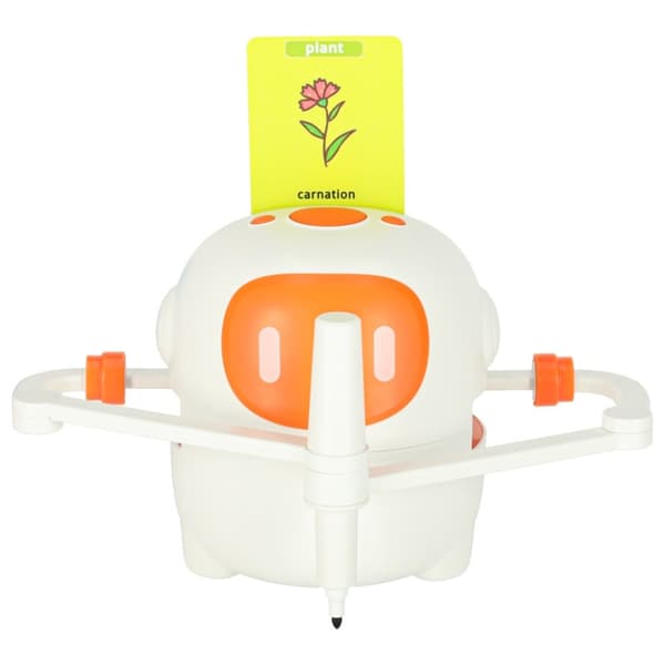 Pedagogisk ritrobot som lär sig skriva orange