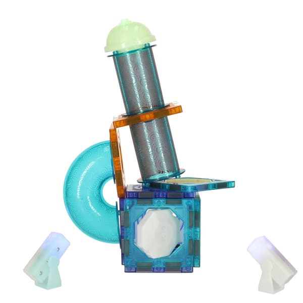 Lysande magnetisk marmorbollsbana med 49 element