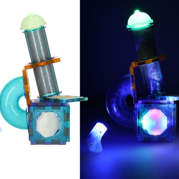 Lysande magnetisk marmorbollsbana med 49 element
