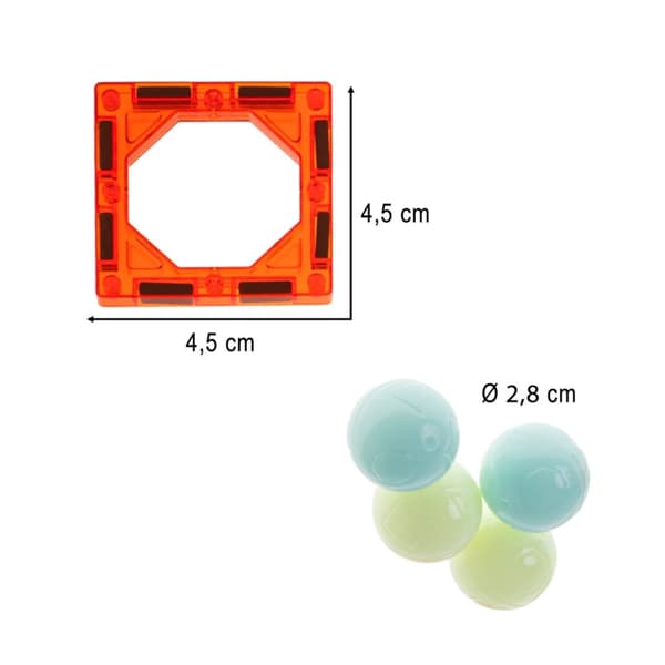 Lysande magnetisk marmorbollsbana med 49 element