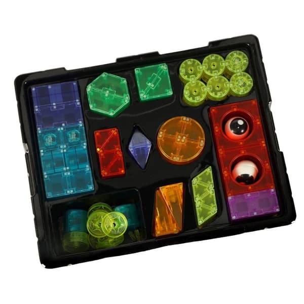 3D-konstruktionsmagnetiska LED-glödande tegelstenar 64 bitar