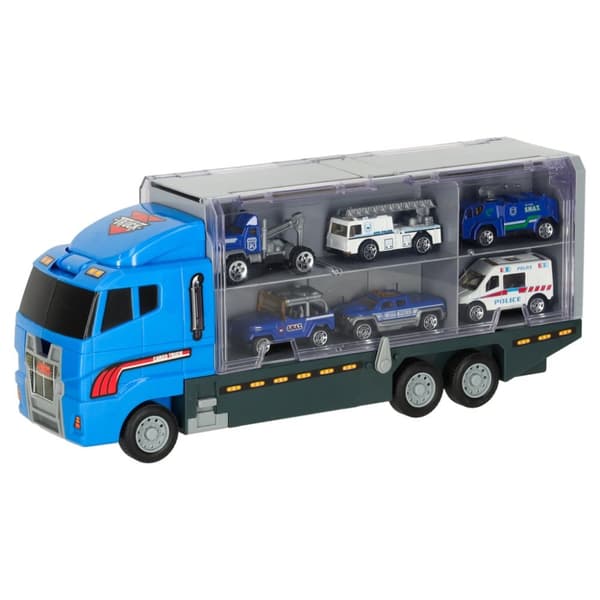 Transportbil TIR-lansering + metallbilar polis