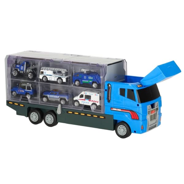Transportbil TIR-lansering + metallbilar polis