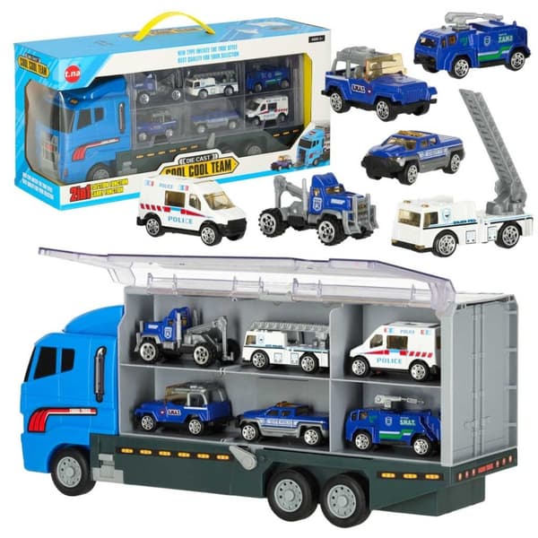 Transportbil TIR-lansering + metallbilar polis