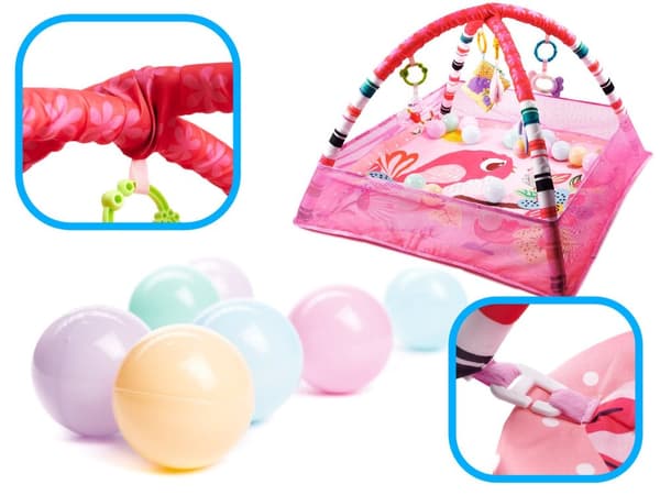 Pedagogisk lekhage med rosa bollar
