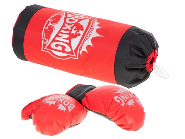 Boxningsset med boxningssäck och handskar