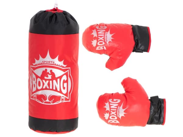 Boxningsset med boxningssäck och handskar