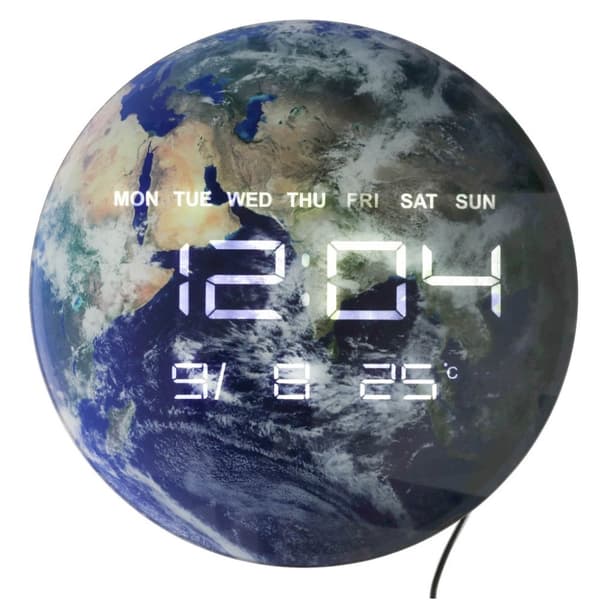 Prisklocka planeten jorden blå 32cm