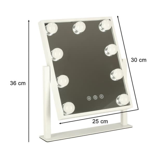 LED-sminkspegel med USB-lampor 25x30cm