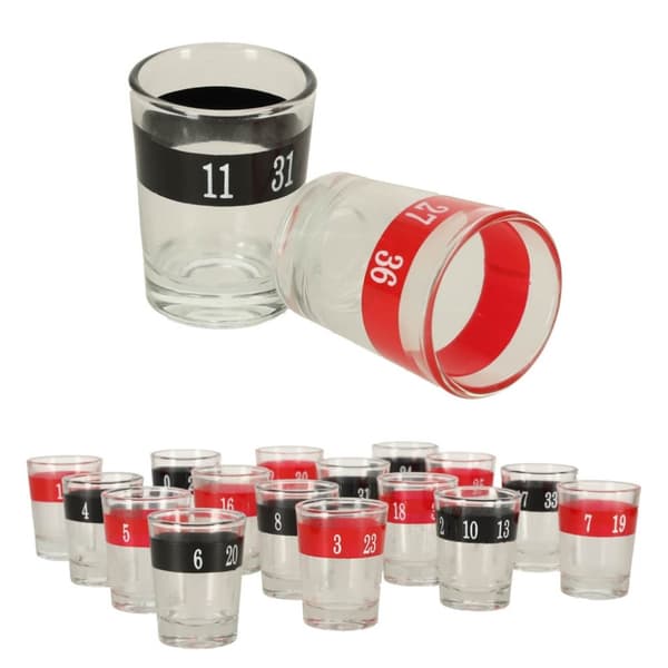 Partyroulette + 16 glas