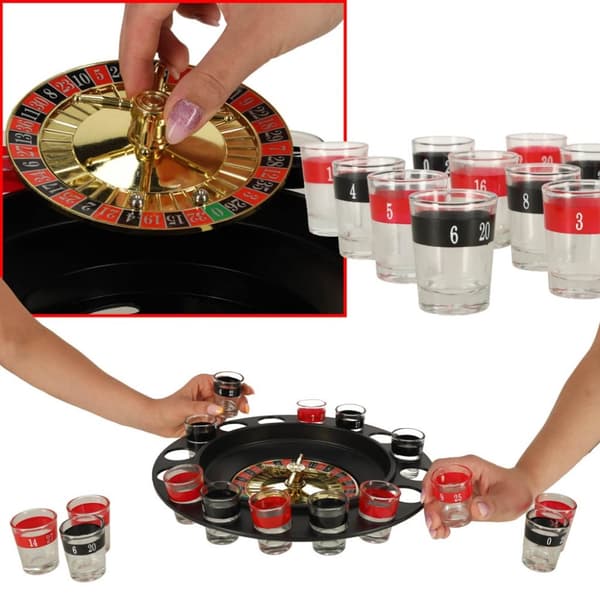 Partyroulette + 16 glas