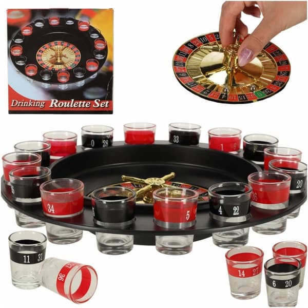 Partyroulette + 16 glas