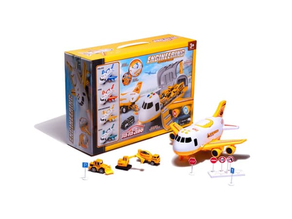 Transportflygplan + 3 byggfordon