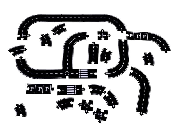 Kreativt pussel 2i1 vägbana 40 element