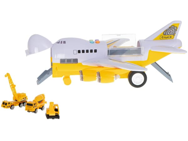 Transportflygplan + 6 bilar byggfordon sida/fram