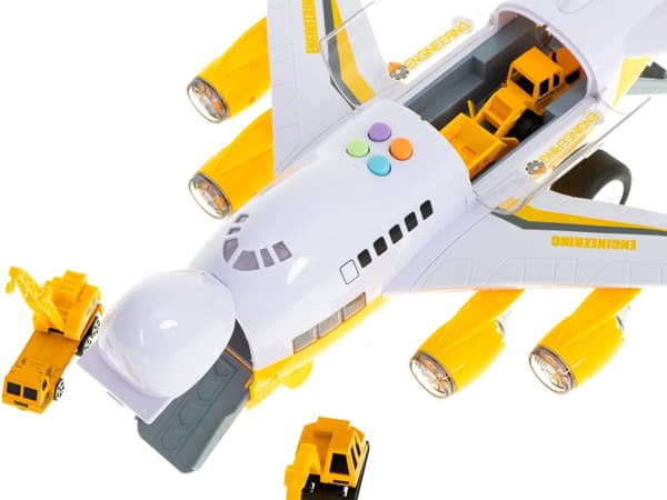 Transportflygplan + 6 bilar byggfordon sida/fram