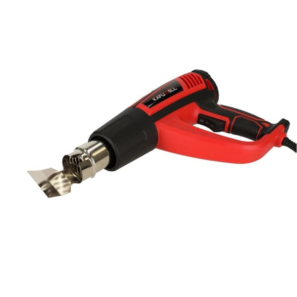 Elektrisk värmebrännare med temperaturkontroll 0-600 grader C luftflöde 300-500 l/min + 4 utbytbara spetsar 1850W
