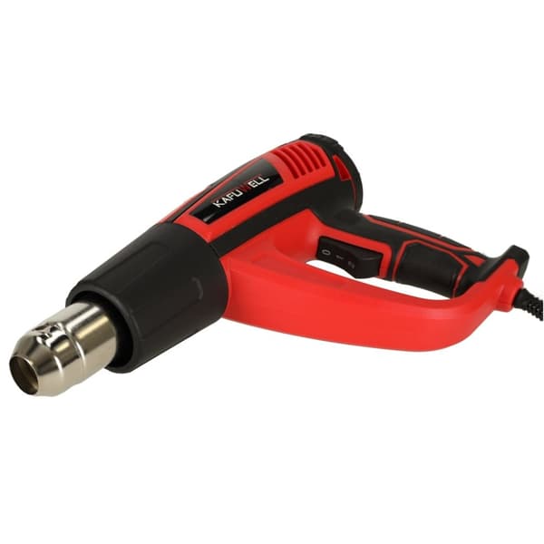 Elektrisk värmebrännare med temperaturkontroll 0-600 grader C luftflöde 300-500 l/min + 4 utbytbara spetsar 1850W
