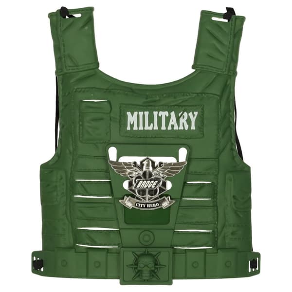 Militärkostym väst gevär kikare