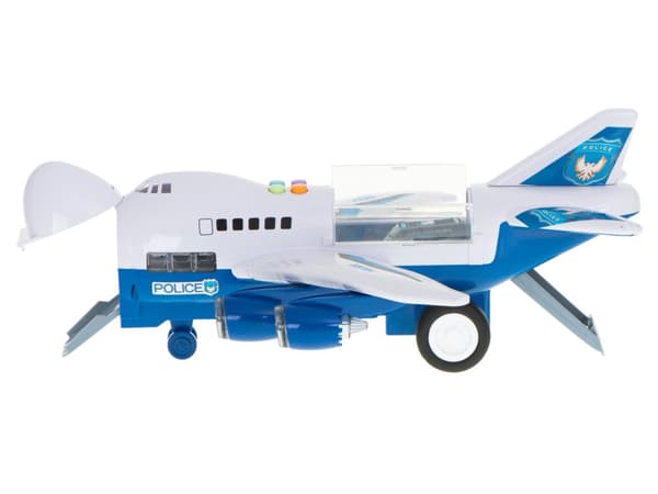 Transportflygplan + 6 bilar polis sida/front