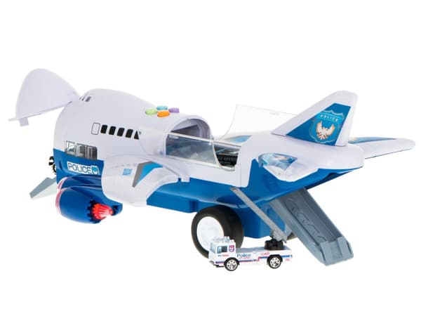 Transportflygplan + 6 bilar polis sida/front