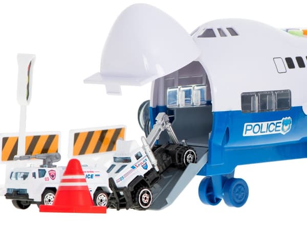 Transportflygplan + 6 bilar polis sida/front