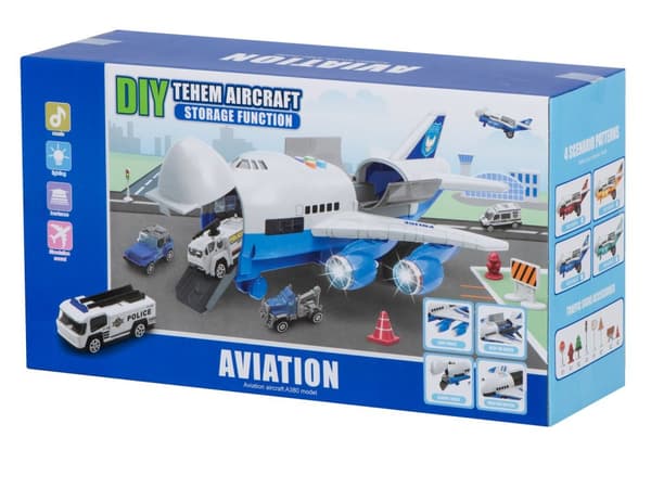 Transportflygplan + 6 bilar polis sida/front