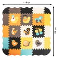 Miniatyrbilde 6 av 11: Skumpusselmatta / lekhage för barn 25 st färgglada djur 114 cm x 114 cm x 1 cm