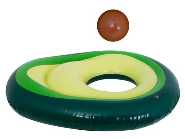 Uppblåsbar badmadrass med avokadoboll med frön 150 cm XL