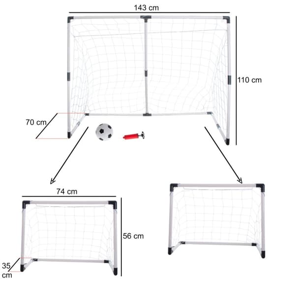 Barnfotbollsmål 2in1 143x110x70cm