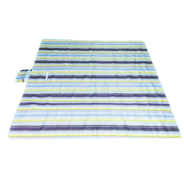 Strandmatta picknickfilt 200x200cm blå