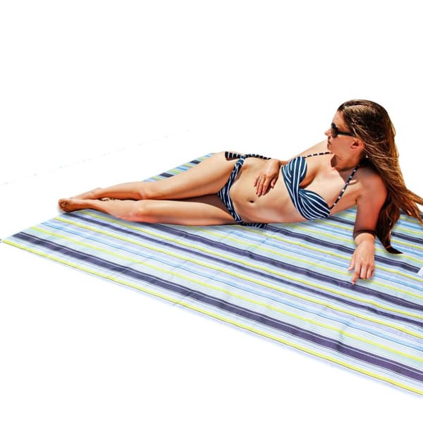 Strandmatta picknickfilt 200x200cm blå
