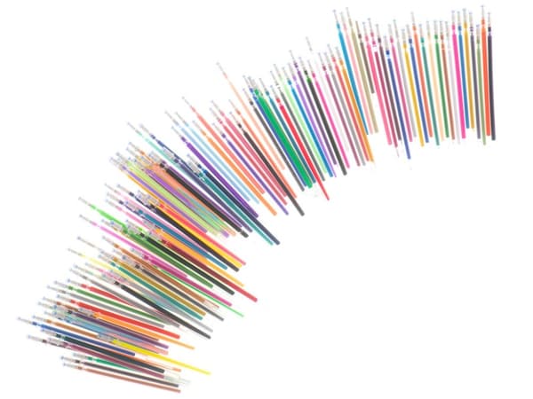 Färgade gelpennor i etui 120 st + 120 refills
