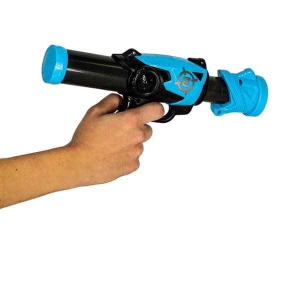 Hungrig robot målskytte arkadspel set pistol + bollar