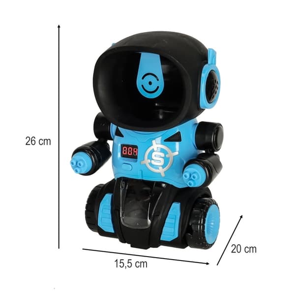 Hungrig robot målskytte arkadspel set pistol + bollar