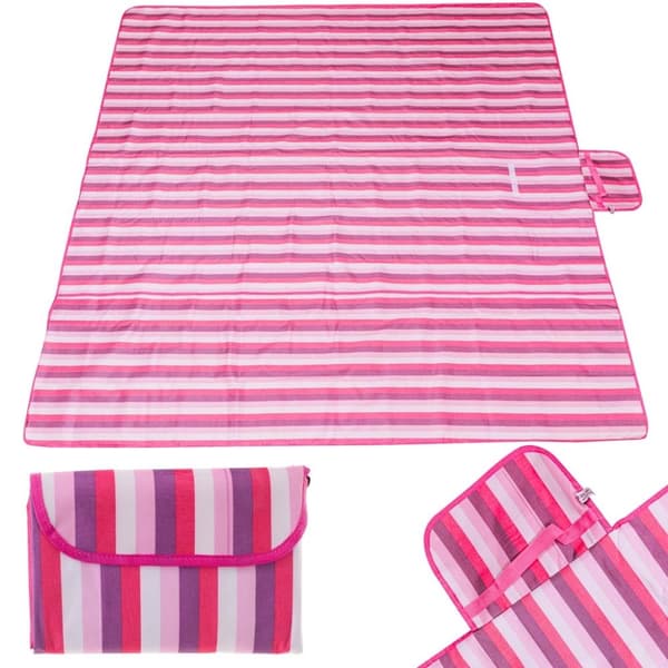 Strandmatta picknickfilt 200x200cm rosa