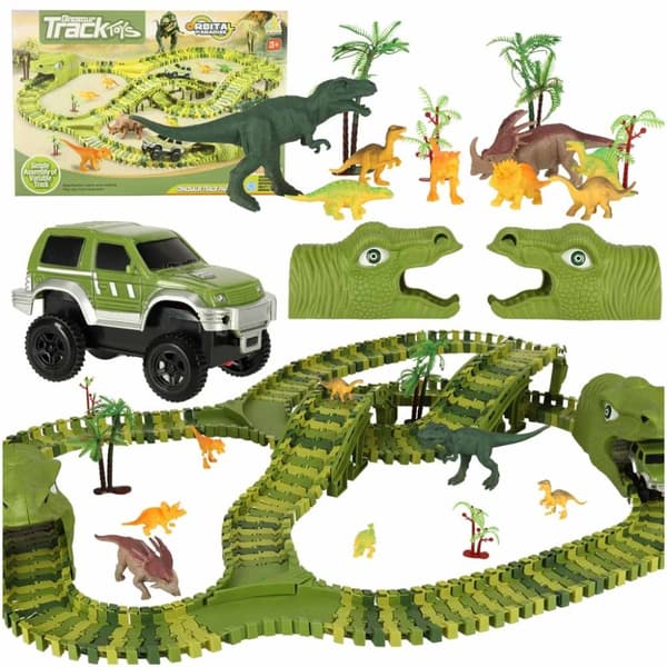 Racerbana dinosaurier bilar 240 element