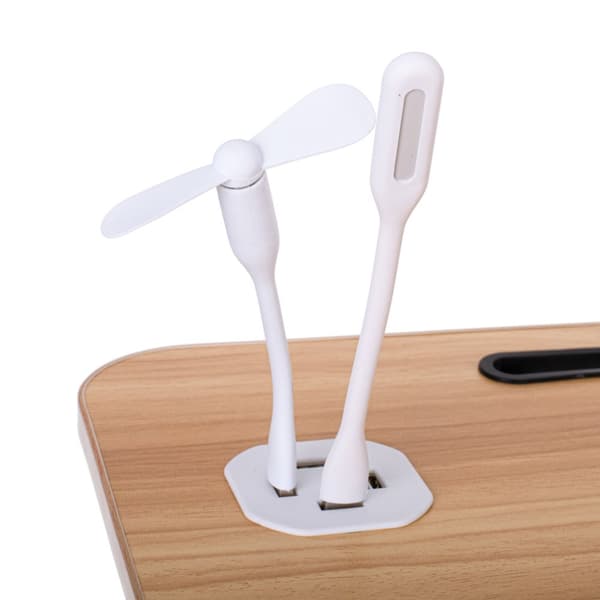 Laptopbord, hopfällbart sängstativ med USB-kabel