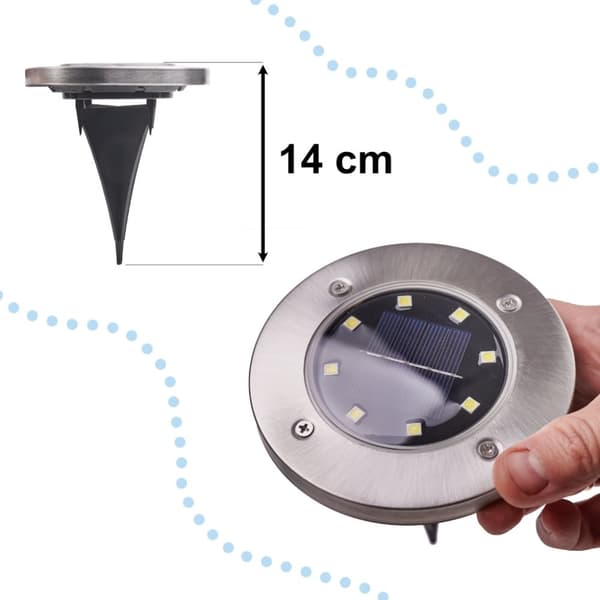 Solcellsdriven LED-marklampa för trädgården, 12 st