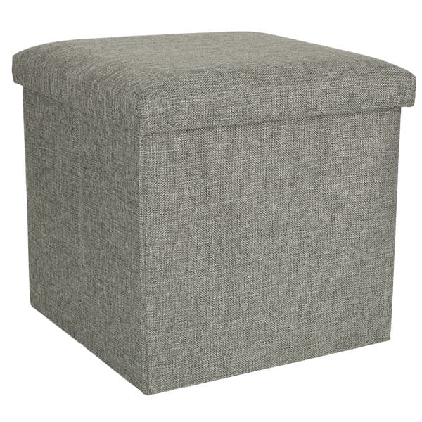 Hopfällbar puff med förvaringsfack grå 38x38x38cm