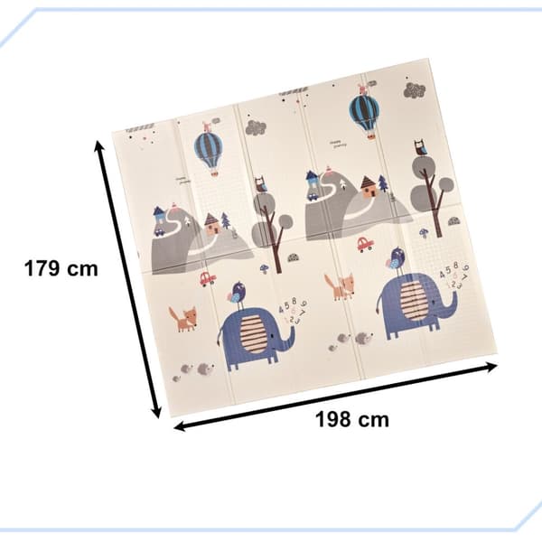 Pedagogisk hopfällbar skummatta dubbelsidig 180 x 200 cm gata/skog