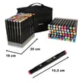Pikkukuva 2 / 11: 120-Pack Tuschpennor med Fodral - Färgpennor Dubbelsidiga Pennor