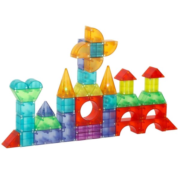 3D-konstruktionsmagnetiska tegelstenar LED-lysande 134 el.