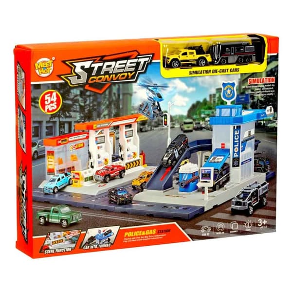 Bensinstation polisparkering set 54el